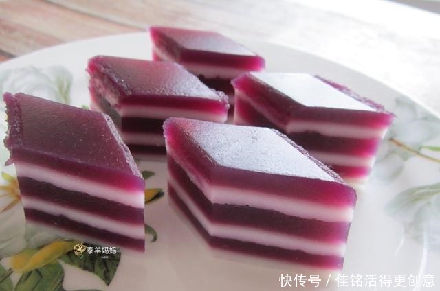 简单|这个千层蒸糕颜色漂亮,Q弹爽口,特别适合夏天吃,做法特别简单