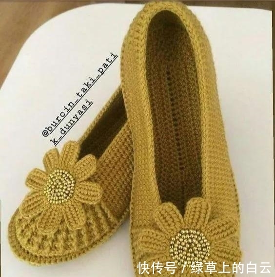  万能|拆下旧鞋子的鞋底，钩织几双万能平底鞋，天天都有新鞋穿，附教程