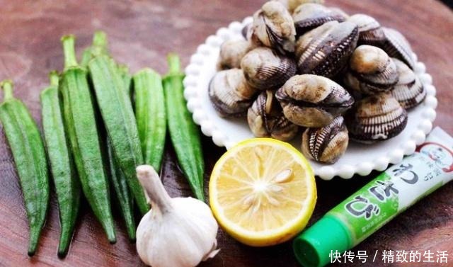 好吃|辣根拌秋葵毛蛤的做法,味道浓郁,营养丰富,口感爽滑,非常好吃