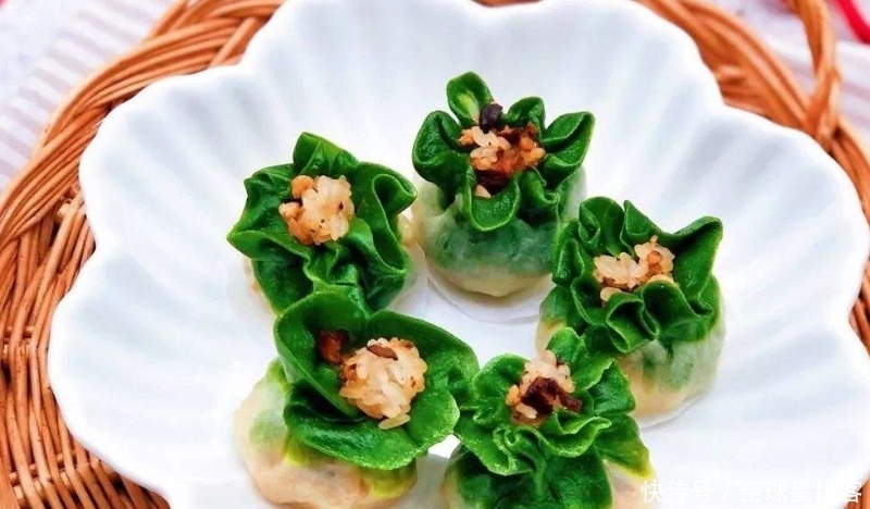 外形|非常有美感的翡翠烧卖,虽然外形靓丽,味道更是一流