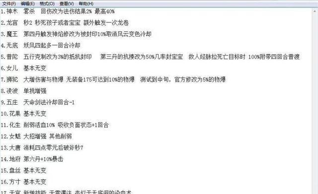 调整|梦幻西游一看就懂的门派调整明白纸，强行提升玩家的角色等级