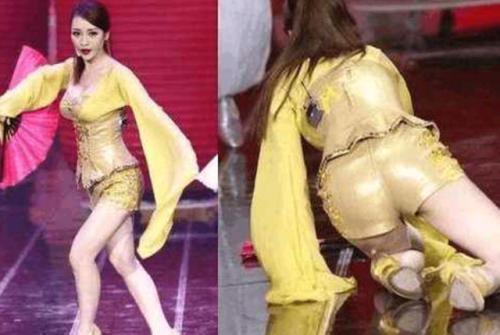 恨天高|柳岩红毯上摔倒需两人搀扶才站起来,“虎背熊腰”疑似发福严重