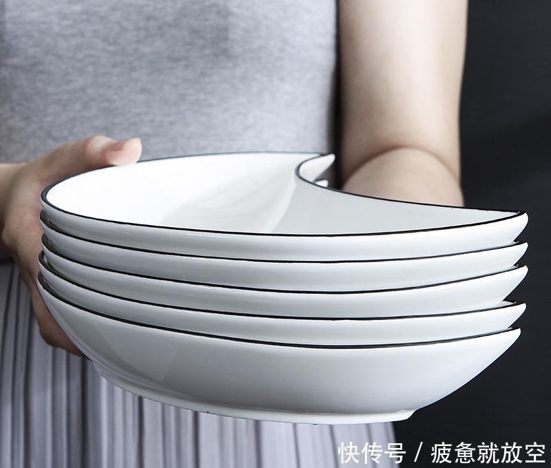情趣|网红陶瓷餐具-月亮盘,让平淡的生活充满情趣,52件套只要358元!