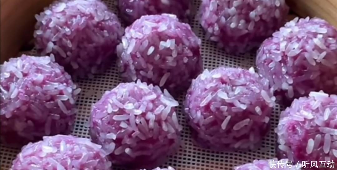 香甜|2个紫薯1碗糯米,教你做超简单的糯米丸子,软糯香甜好吃又好看