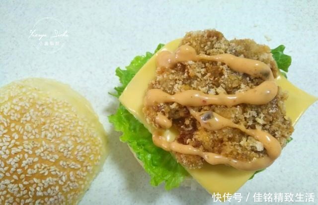 简单|自从学会了鸡腿汉堡这做法,肯德基都不香了,简单好做又好吃