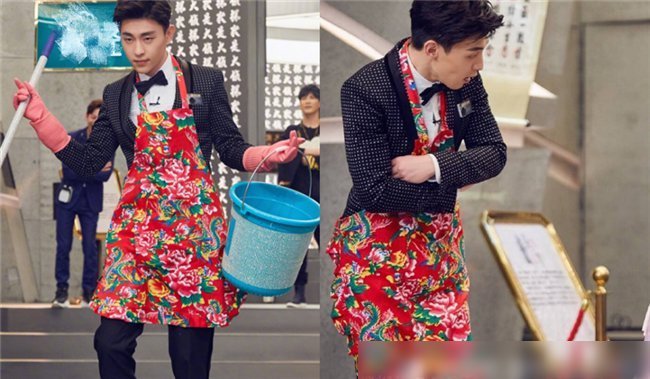 李易峰|蔡徐坤穿围裙,李易峰穿围裙,王俊凯穿围裙,看到邓伦不厚道地笑了