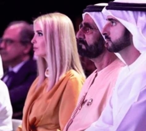  养眼|伊万卡不愧是国际一枝花，身穿“黄金甲”太霸气，与迪拜最帅王子同框真养眼