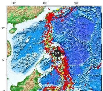菲律宾萨马岛海域发生6.7级地震 没有监测