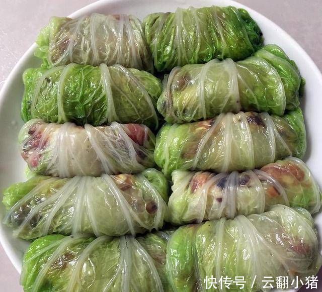 清炒|白菜别清炒,里面包点肉,轻易做成酿肉卷,让最普通的白菜高大上