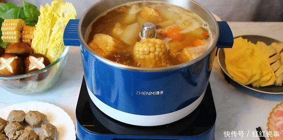 天气|天气转凉,夫妻俩这样吃晚餐,自制火锅汤底,鲜美低脂又饱腹