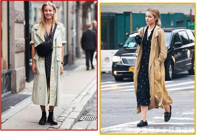气质|穿腻了风衣+阔腿裤，试试风衣+裙子和牛仔裤，一样高级有气质
