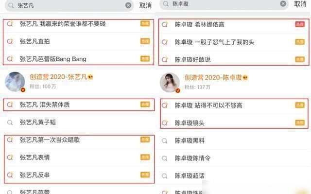  上热|张艺凡和虞书欣正面刚热搜，同样上热搜，她和陈卓璇待遇区别明显