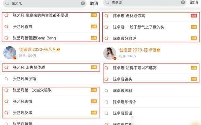 上热|张艺凡和虞书欣正面刚热搜,同样上热搜,她和陈卓璇待遇区别明显