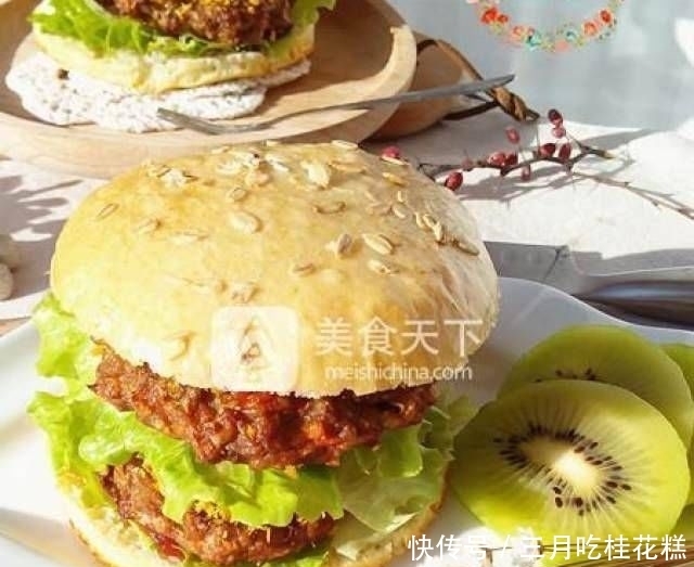 汉堡|双层猪排汉堡,美味可口