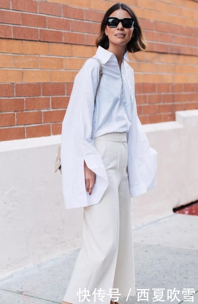 分烟管裤|九分裤+平底鞋,才是早秋最潮搭配
