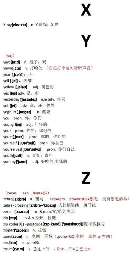 词汇|高中英语一轮复习:3500个考纲词汇速记(X/Y/Z)